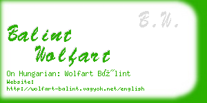 balint wolfart business card